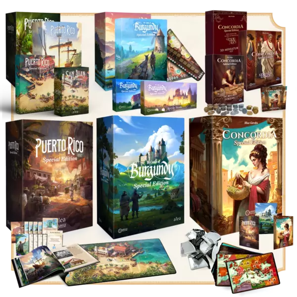 Concordia дополнения & Puerto Rico 1897 & Castles of Burgundy с доставкой до форвардера